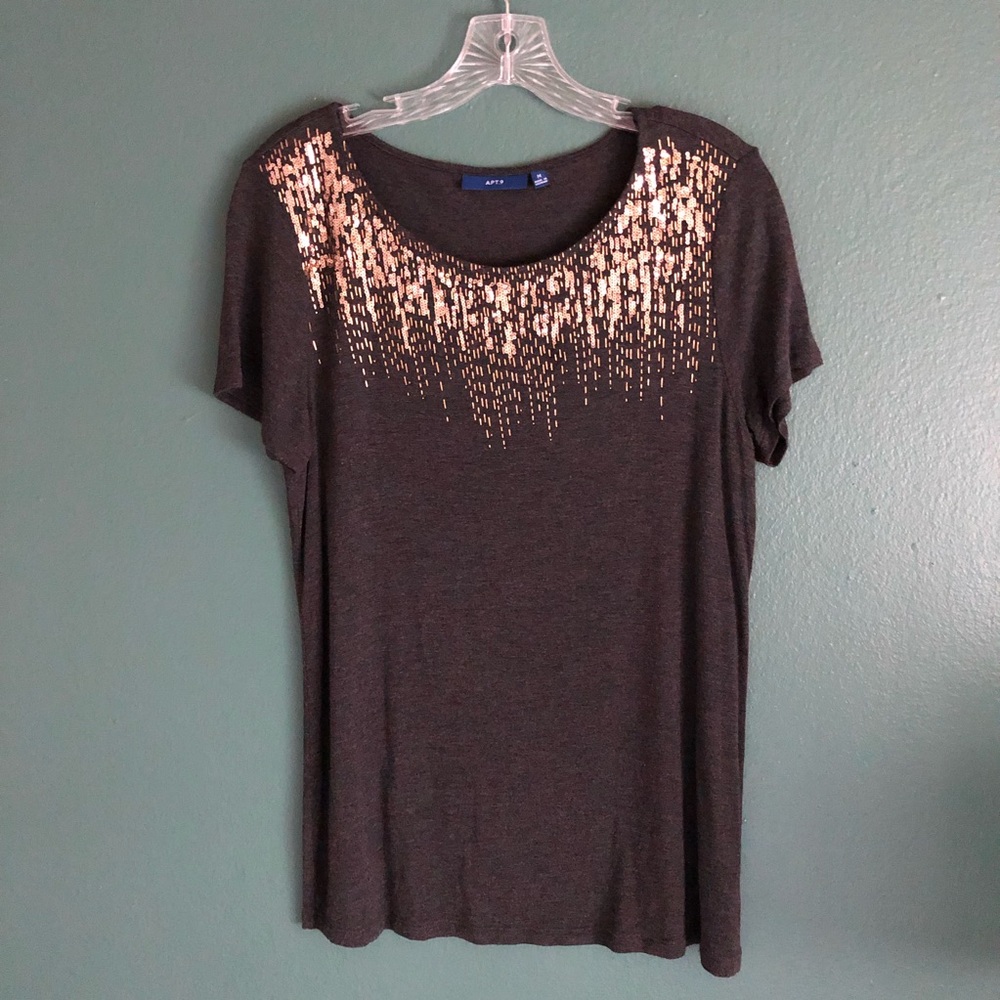 Gold sequined t shirt